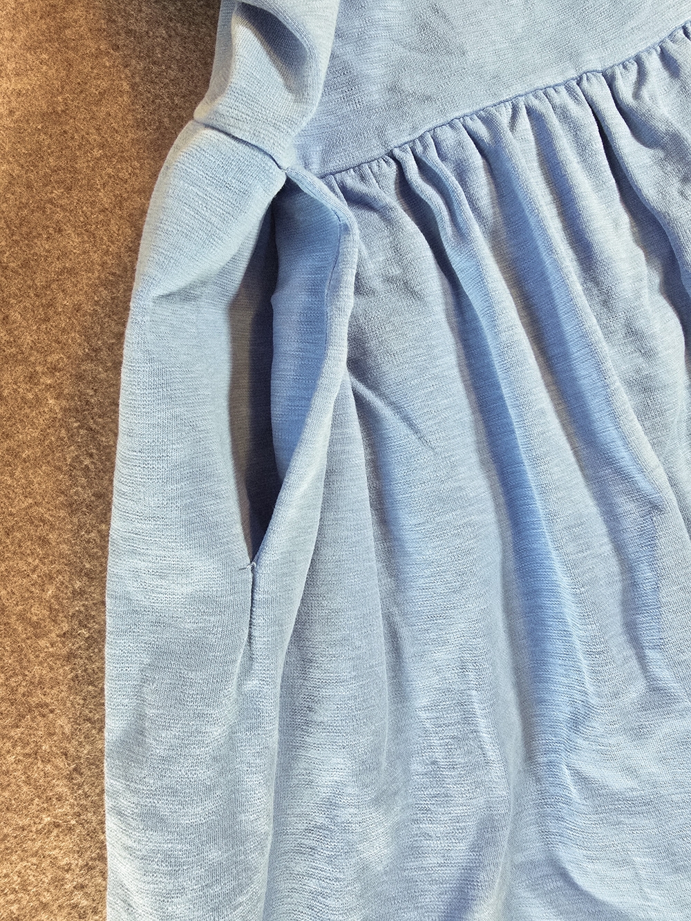 J.CREW Light Blue Sleeveless Gathered Waist Dress Pockets Women's Small - Picture 4 of 14